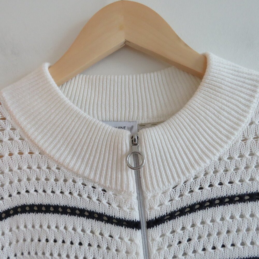 SERAPHINE Helga Textured Stripe Cotton Maternity Nursing Sweater Jumper Size L - Picture 4 of 16